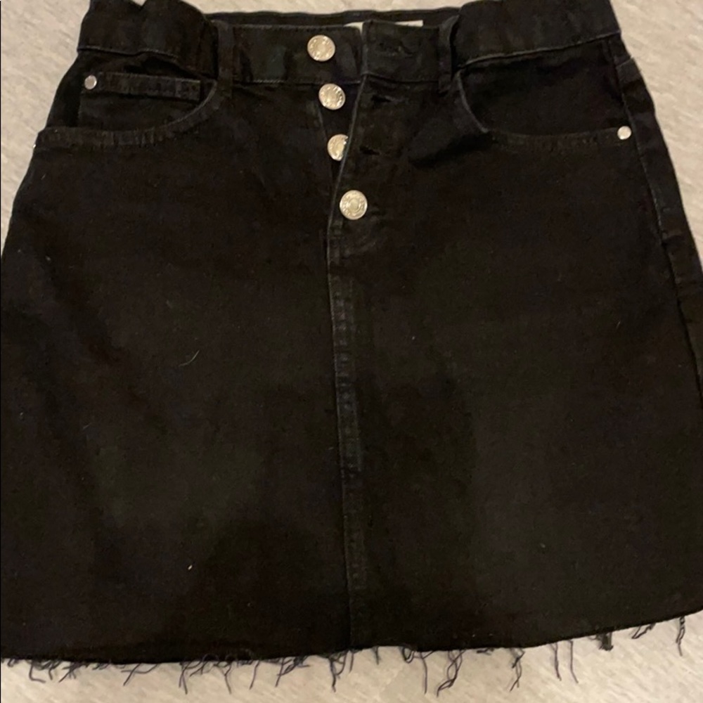 Black denim distressed girl shirt